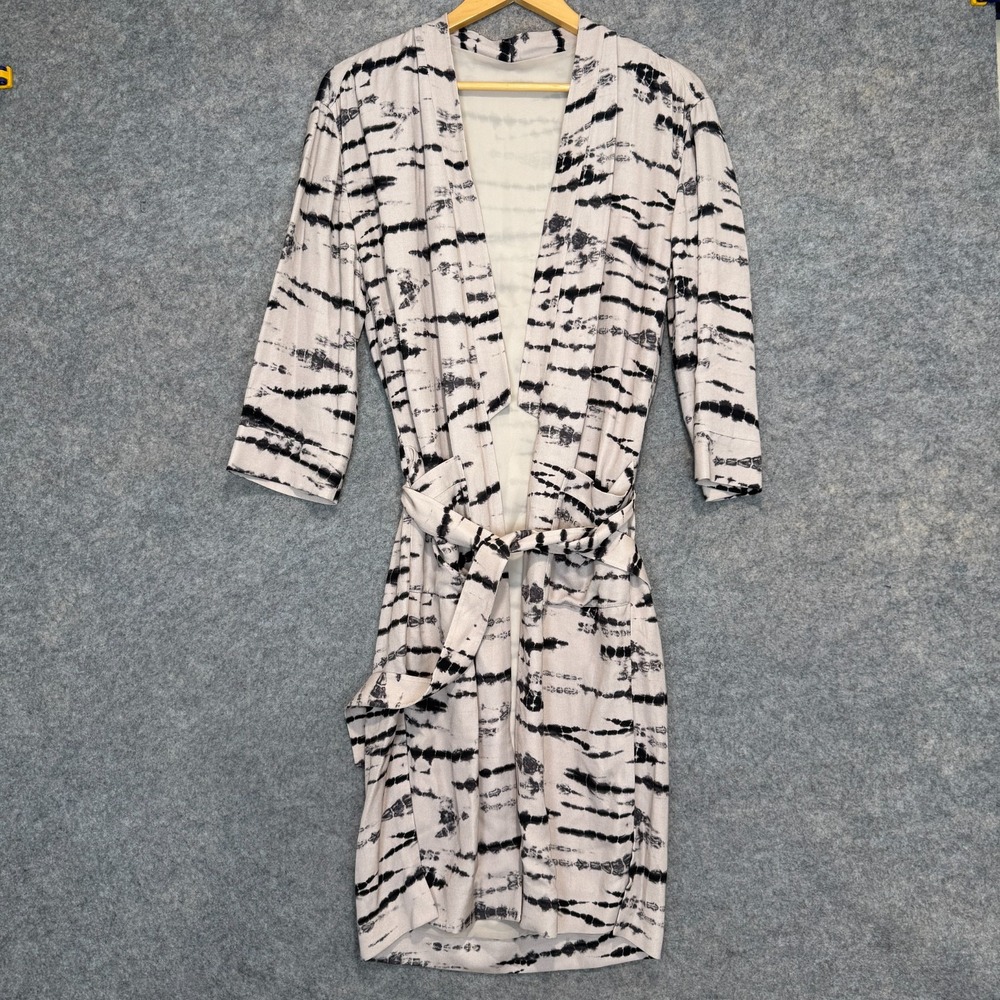 AllSaints Odelia Tye Kimono Jacket Womens 0 Zebra Print Belted Lined‎ Satin
